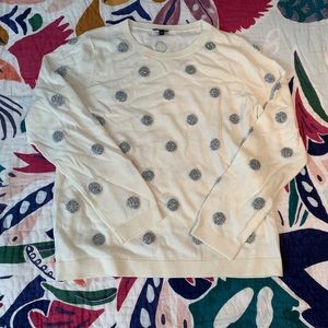NWOT Talbots sweater with silver polka dots